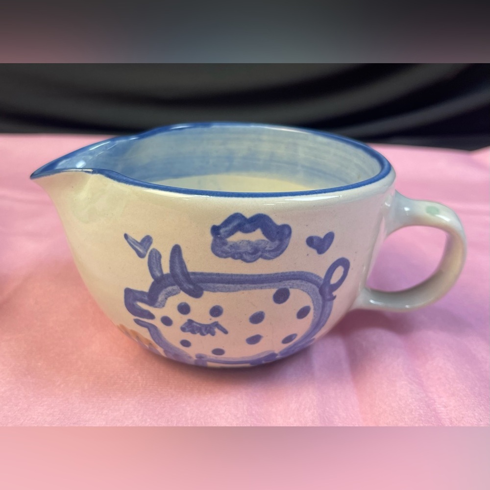 M A Hadley Hand-Painted Pig Large Creamer.
